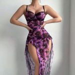 European and American Seductive Long Dress, Pure and Sensual, Hot Girl, Halter, Sexy, See-through Pajama Set - 图片 6
