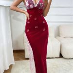 The 2025 Lace Romantic Lingerie Set From Europe and America Is a Charming and Seductive Wine Red - 图片 6