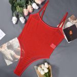 A New European and American See-through Solid-color Mesh Fabric Sexy Backless Seductive One-piece Lingerie - 图片 6