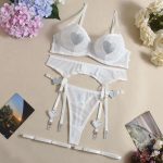 A Cross-border Bestseller From Russia, a Set of Three-piece Sexy Heart-shaped Rhinestones with Mesh Fabric - 图片 6