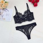 European and American Bestsellers, Steel Ribbed Halter Top, Lace Triangle Pants, Embroidered Feminine Lingerie Set - 图片 6