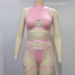 A New Black Undergarment Without Underwire, See-through Bra and Sexy Undergarment Set of Three Pieces From Europe and America - 图片 6