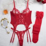 New Best-selling Products From Europe and America: Women's Flower-embroidered Bra Set with Underwire and Sexy Halter Bra Set - 图片 6