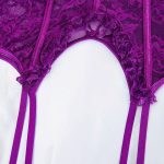 A Set of Sexy and See-through purple Hollowed-out Sex Underwear From Europe and America, Featuring Thin Lace Mesh Embroidery - 图片 6