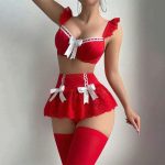 A Two-piece Set of Sexy, Pure and Sensual Lace Bow Halter Bikini and Sexy Lingerie That Is a Bestseller From Europe and America - 图片 6