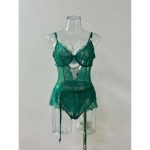 A New European and American Lace Patchwork Seductive One-piece Iron Ring Patchwork Sexy and Interesting Lingerie Set - 图片 6