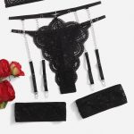 A New Set of European and American Sex Lingerie Featuring Intricate Cross-lace Stitching and Hollowed-out Designs - 图片 6