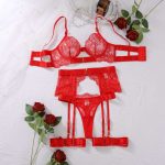 A New European and American Erotic Set of See-through Embroidered Eyelash Lace Shaping and Sexy Underwear - 图片 6