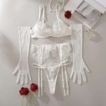 A Popular European and American Lingerie Set with See-through Lace and Embroidered Eyelash Edges, Seductive and Sexy Bras - 图片 6