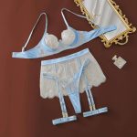 European and American Sexy Lace Bra Set, European and American Cut-out See-through Romantic Underwear and Underpants Set - 图片 6