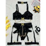 A Popular Sexy and Romantic Lingerie From Europe and America, Featuring See-through Mesh Fabric with Iron Rings and Leg Loops - 图片 6