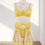 A Sexy See-through Lingerie Set Featuring a Popular European and American Mesh Cutout Bra Thong with Underwire - 图片 6