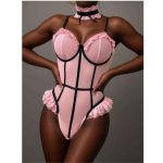 A Sexy and Charming One-piece Dress for Women with Lace Patchwork Collars and Hollowed-out Lace Mesh From Europe and America - 图片 6