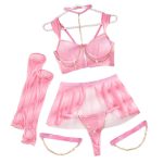 European and American Bestsellers: See-through Mesh Back Tie Sex Underwear, Skirt, Gloves, Hosiery Sex Suit - 图片 6