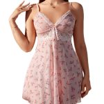 High Quality Attractive Sexy Lingerie Nightdress Set for Women Includes Thong Robe Lovely Sleepwear Sling Pure Style Size S - 图片 6