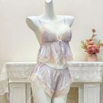 New Sexystyle Premium Padded Erotic Ice Silk Lingeriefrontclasp Nightgown with Embroidered Details - 图片 6