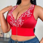 New Plus-size Sexy Lingerie with Embroidered Zippers, Deep V, Low Cut and Close-fitting for Women From Europe and America - 图片 6