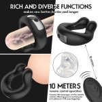 Latex Penis Ring Silicone Semen Cock Ring Penis Enlargement Delayed Ejaculation Vibrators 10 Frequency Sex Toys for Men - 图片 6