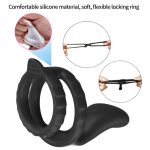 3 in 1 Vibrating Cock Ring Male Vibrator Penis Ring Delay Ejaculation Perineum Stimulator Sex Toys for Men - 图片 6