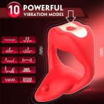 App Control Cock Ring Vibrator Dual Motor Vacion APP Locking Ring Tongue Lick the Clitoral Stimulator for Men Toys - 图片 6