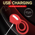 Wholesale Rose Cock Ring Clitoral Stimulator Vibrating Couple Silicone Ring Man Penis Rings for Men Ejaculation Delay Red 80g - 图片 6