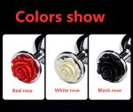 Hot-sale Metal Anal Plug Stainless Butt Plug With Rose Flower Base Sex Toys Anal Plug - 图片 6