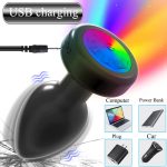 Colorful Light Silicone Rose Anal Plug Butt Massager Prostate Vibrator Sex Toy for Men Gay Wireless Remote Control Anal Plug - 图片 6