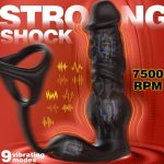Thrusting Prostate Massager Anal Vibrator for Men Double Ring Masturbation Tools 6 in 1 Vibrating Toys with Silicone Cock Ring - 图片 6