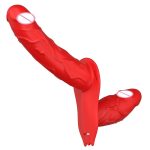Factory Control Silicone Lesbian Strap On Double Vibrating Dildo Soft Sexy Toys for Adult Sex Safer Sex Silicone Dildo - 图片 6