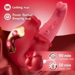 Hot Sale Rose Sexy Toys G Spot Clit Stimulator Adult Swinging Tongue Masturbator Dildo Vibrator for Women - 图片 6