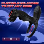 Wholesale Delayed Ejaculation Heating Penile Set Men Lock Sperm Silicone Vibrating Penis Ring LOVE Adult Male Sex Toys - 图片 6