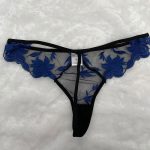 Girls Blue Floral Sexy Nighty Underwear Set with Lovely Embroidery and Lace Decoration for Honeymoon Light Control - 图片 6