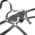 Blindfold Harness and Ball Gag | Adjusts to Fit Most Head Sizes | Soft and Lightweight BDSM Accessory for Men, Women, and Couple - 图片 6