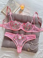 Night Sexy Women 2 Piece Floral Embroidery Sexy Lingerie Underwear Set - 图片 6