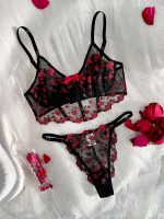 Girls Floral Lingerie Hot Transparent Unique Design Young Teens Hook Closures Bra Brief Set - 图片 6