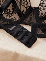 Women's Sexy Black Lace Babydoll Lingerie Set Transparent Underwire Bra Naughty Net Brief Thong Nightwear Made Jersey - 图片 6
