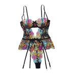 Wholesale Women Eyelash Black Lingerie Lace Sexy Bikini Three Piece Set Bra and Thongs Sets Sex Erotic Lingeries Set - 图片 6