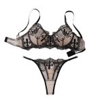 Hot Selling Sexy Lace Bra Set with Heavy Craft Floral Embroidery Floral Garter Belt Lingerie Cheap New Summer Erotic Underwear - 图片 6