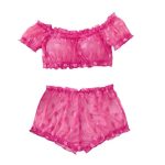 New Design Women's Sweet Sexy Flower Embroidered Underwear Set Transparent Mesh Knitted Fabric with Elegant Decoration - 图片 6