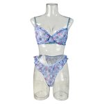 Women's Sexy Three-Piece Black Lace Bikini Set Hot Fashion Hot Sale Eyelash Bra Thongs Summer Erotic Lingerie - 图片 6