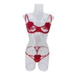 Manufacturers Sexy Women's Convertible Lace Bikini Set Sexy Three-Piece Erotic Lingerie with Logo Pattern Bra and Thongs - 图片 6