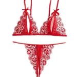 Hot Sale New Romantic Women Solid Bra & Brief Set Lace Halter Cross Women's Underwear Sexy Thin Bra and Lingerie Sets - 图片 6