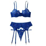 Manufacturers New Romantic Women Solid Bra & Brief Set Lace Halter Cross Women's Underwear Sexy Thin Bra and Lingerie Sets - 图片 6
