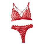 High Quality New Romantic Women Solid Bra & Brief Set Lace Halter Cross Women's Underwear Sexy Thin Bra and Lingerie Sets - 图片 6