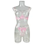 Wholesale New Romantic Women Solid Bra & Brief Set Lace Halter Cross Women's Underwear Sexy Thin Bra and Lingerie Sets - 图片 6