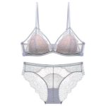 Wholesale Ultra-Thin Sexy Madam French Bra Lingerie Set for Women Hollow See-Through Mesh Bra Underwear with Lace Decoration - 图片 6