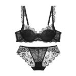Hot Sale Ultra-Thin Sexy Madam French Bra Lingerie Set for Women Hollow See-Through Mesh Bra with Lace Decoration for Summer - 图片 6