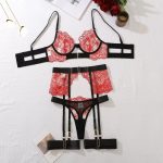 Hot Sale Women Sexy Sling Lace Perspective Embroidery Lingerie Set Floral Bra and Panty Sets Sexy Underwear Set - 图片 6