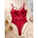 Sexy Halter Strap Bondage Cross Erotic Lingerie with Underwire, See-through, Body-shaping One-piece for - 图片 6