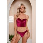 Erotic Set, Metal Chain Slimming Halter, Sexy Underwear, Rose Red Solid Color Two-piece Set, Factory Wholesale - 图片 6